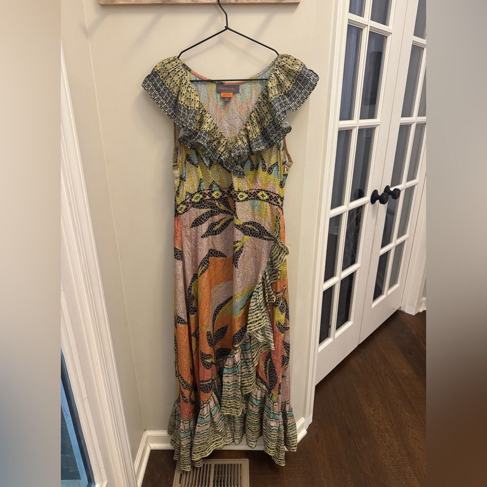 Anthropologie Bhanuni by Jyoti Ruffled Maxi Dress Women's Large - Picture 5 of 11